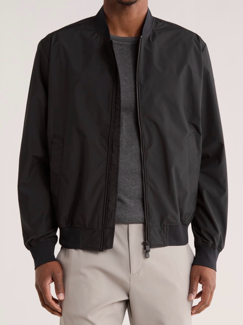NWT Save the Duck Men’s Water Resistant Black Bomber Jacket